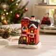 thumbnail image 4 of Gunhay Lighted Christmas Village Houses Set, Battery Operated Resin Christmas House with LED Light Village Figurines, J, 4 of 7