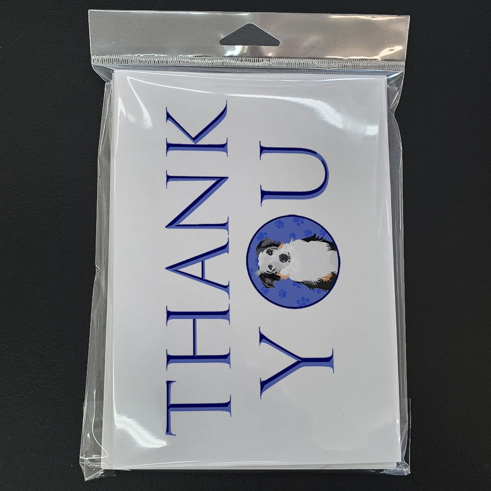 Australian Shepherd Blue Merle #1 Thank You Greeting Cards and Envelopes Pack of 8 7 in x 5 in