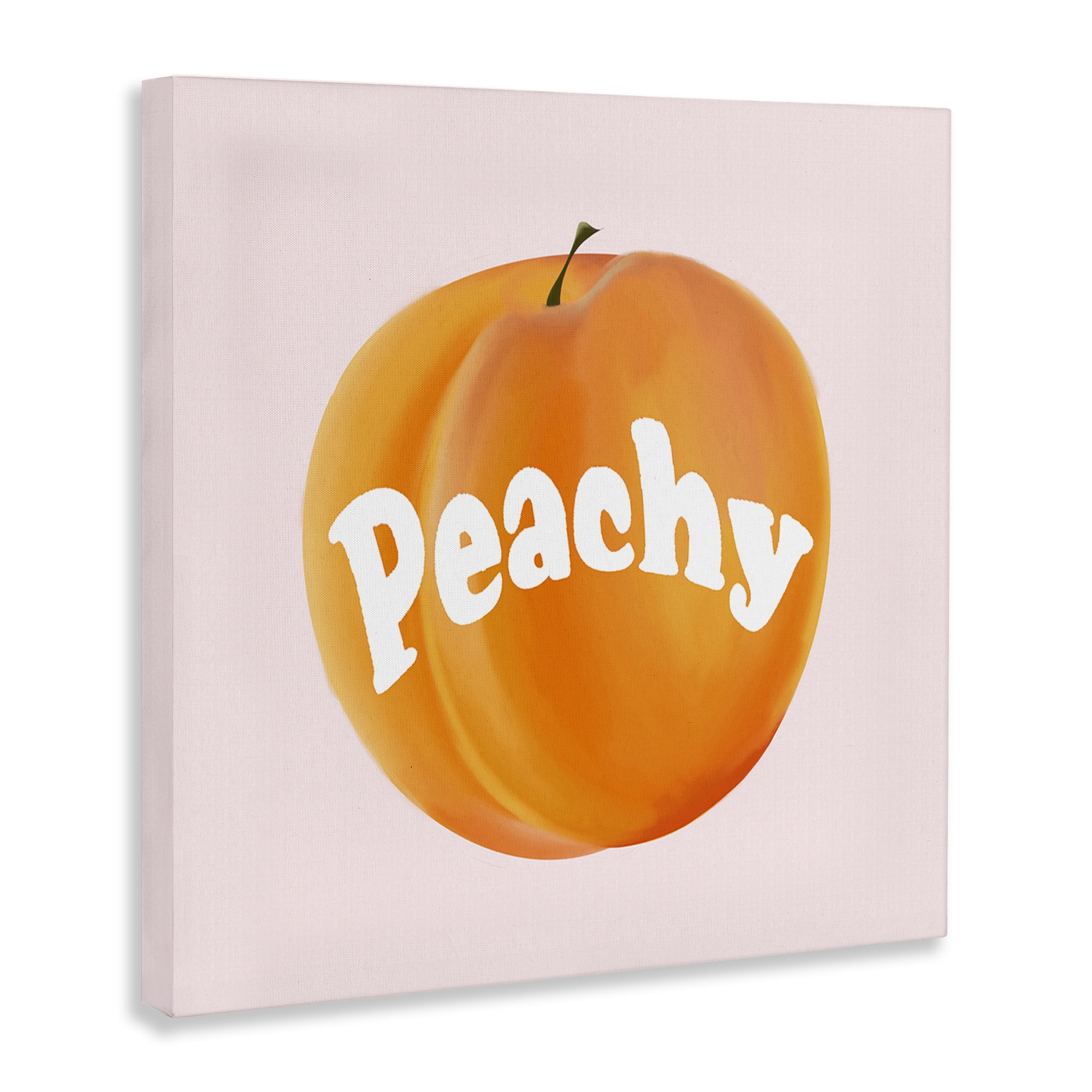 Stupell Industries Peachy Fruit Typography Food & Beverage Painting Wrapped Canvas Art Print Wall Art, 30 x 30