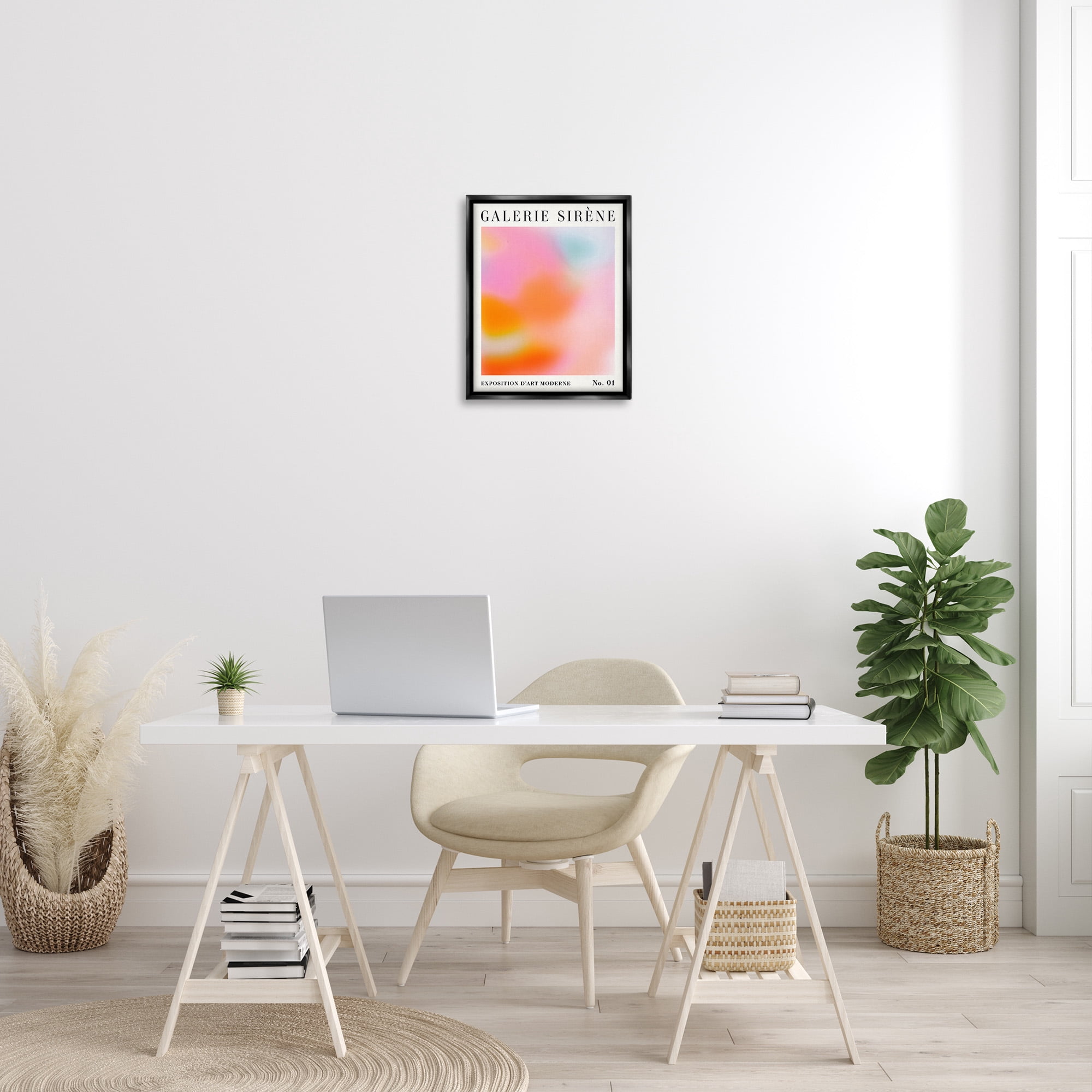 Stupell Industries Bold Ombre Pattern Abstract Painting Black Floater Framed Canvas Art Print Wall Art, 17 x 21