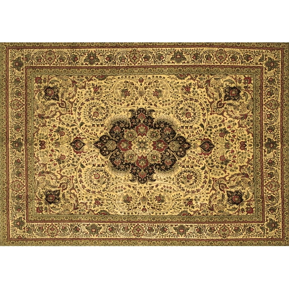 Ahgly Company Indoor Rectangle Medallion Brown Traditional Area Rugs, 6' x 9'