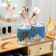 thumbnail image 3 of Yayeee 2 Pack Qtip Holder Bathroom Cotton Swab Canister with Lid Clear Dispenser Set, Snow Mountain, 3 of 6