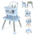 thumbnail image 1 of OLAKIDS 8 in 1 Baby High Chair, Convertible Highchair for Babies and Toddlers, Infant Dining Booster Seat, Building Block Table, Kids Stool Table Chair Set with Removable Tray, 1 of 9