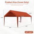 thumbnail image 2 of Pakunoda 10' X 20' Carport Canopy Replacement Cover, Portable Car Garage Shelter Party Top Tent with 34PC Ball Bungees, Orange (Only Cover, Frame Not Included), 2 of 8