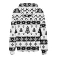 thumbnail image 4 of Sudadera con capucha y manga larga para mujer, informal, con estampado navideño, cremallera, manga larga, poliéster, 4 of 6