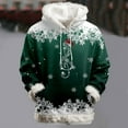 thumbnail image 2 of Women's Christmas Hoodie 2025 Fashion Long Sleeve Trim Snowflake Graphic Hooded Sweatshirt with Pockets Xmas Pullover Top, 2 of 4