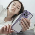 thumbnail image 6 of Case for iPhone 13 Pro Max,Full-Body Rugged Carbon Fibre Protective Clear Back Hybrid Magnetic with Wireless Charge Shockproof Protector Phone Case for iPhone 13 Pro Max,6.7 inch 2021 (Purple), 6 of 9
