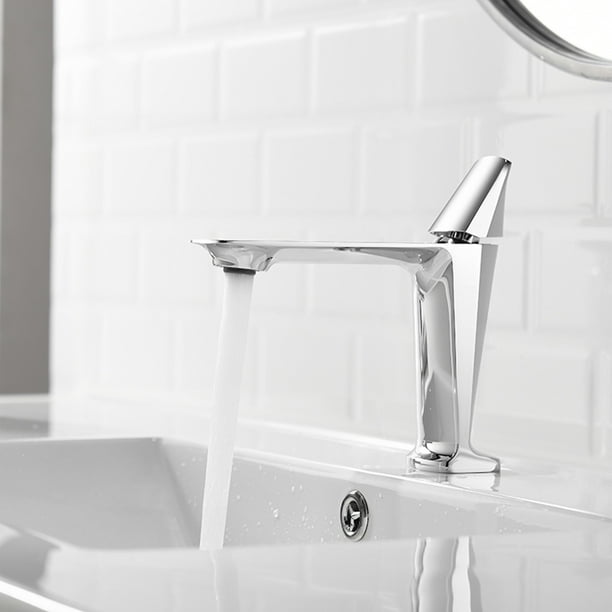 XWSHYW Grifo Manija de Grifo de Baño Grifo de Lavabo de Baño Grifos de Lavabo de Tocador de Baño con Orificio para Líneas de Suministro de Grifo