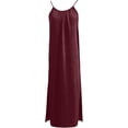 thumbnail image 7 of Cami Dresses for Women Sleeveless Cami Lounge Dress Backless Summer Split Dress Beach Maxi Sundresses with Back Tie, 7 of 7