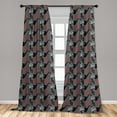 thumbnail image 5 of Ambesonne Jazz Music Curtains, Notes Clef Saxophone, Pair of 28"x95", Grey Black Red, 5 of 5