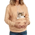 thumbnail image 4 of NMMUED Cat Carrying Hoodie Fleece Hoodie Cat Pocket Hoodie Fluffy Hoodie Pet Carrier Sweatshirt Winter Hoodie Sweatshirt with Dog Pouch Khaki M, 4 of 9