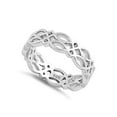 thumbnail image 1 of 925 Sterling Silver Platinum Plated Celtic Band Women Ring, 1 of 2