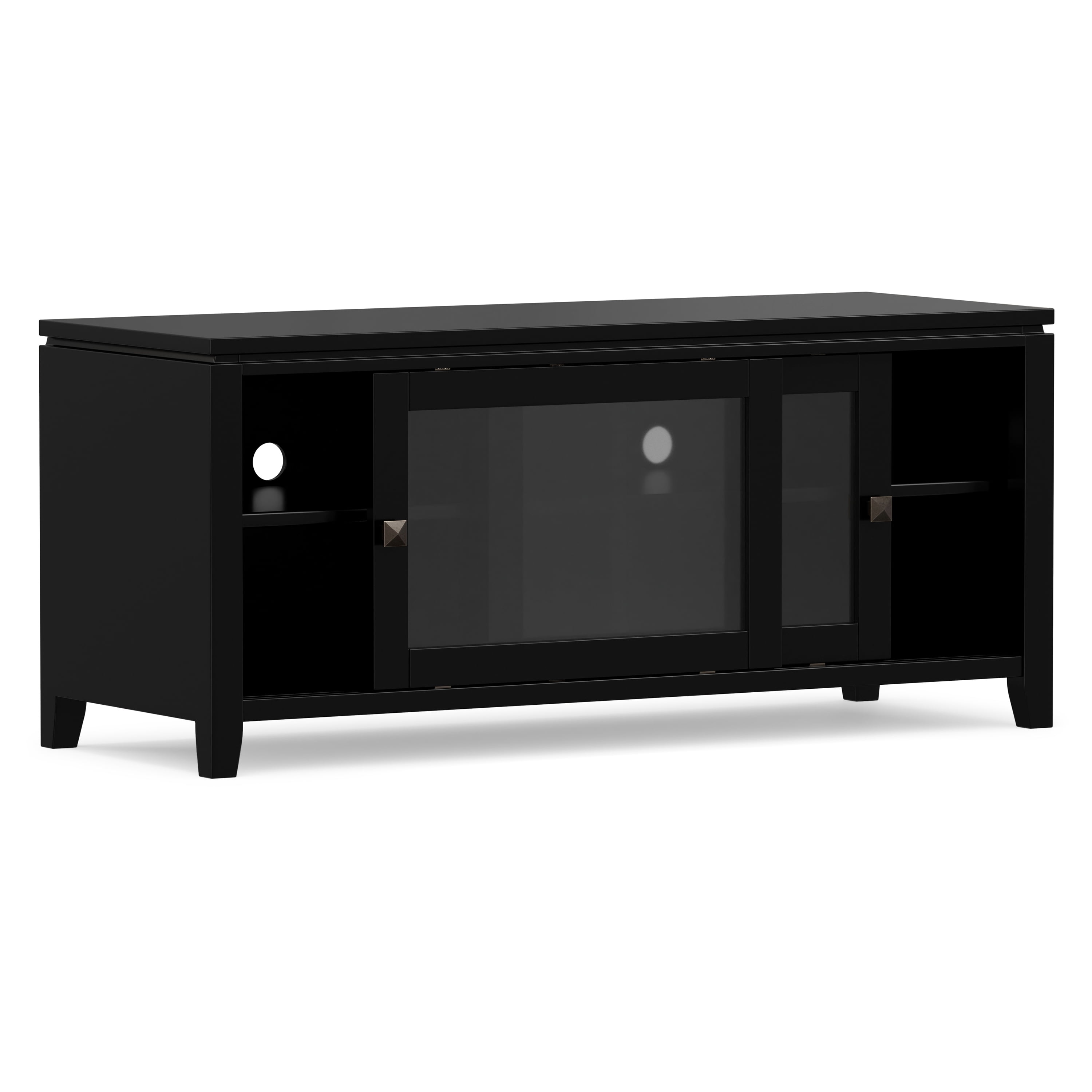 Simpli Home Cosmopolitan 48 inch Wide Solid Wood TV Stand in Black For TVs up to 55 inches