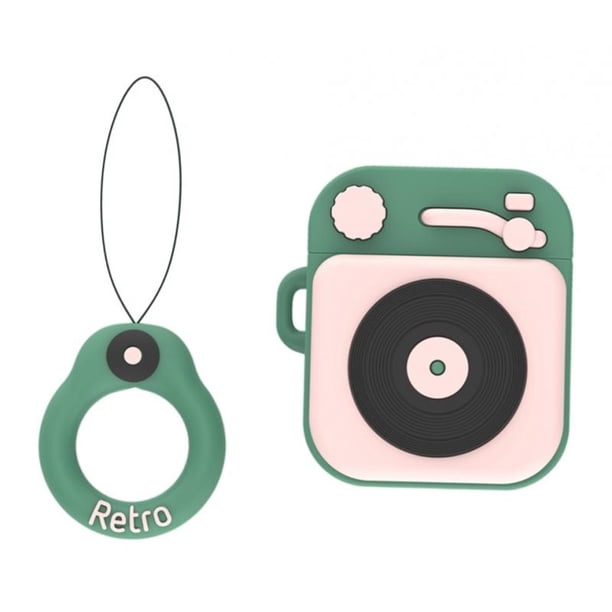 y Bolsas para Auriculares Funda con Dibujo de Gramófono Accesorios para Auriculares Inalambricos - Verde Sunnimix Cubierta de carga de auriculares