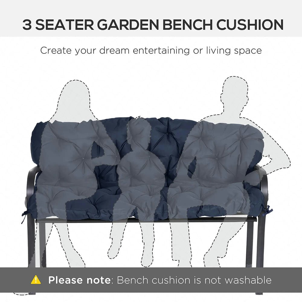 Spaco 59" x 38" Tufted Bench Cushion, Outdoor Furniture, 3-Seater Replacement for Swing Chairr, Patio Sofa/Couch, Dark Blue