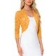 thumbnail image 4 of INSPIRAR CHIC Chaquetas de Mujer Cárdigan de Encaje Floral de Manga 3/4 Cubierta Transparente Amarillo Brillante L, 4 of 6