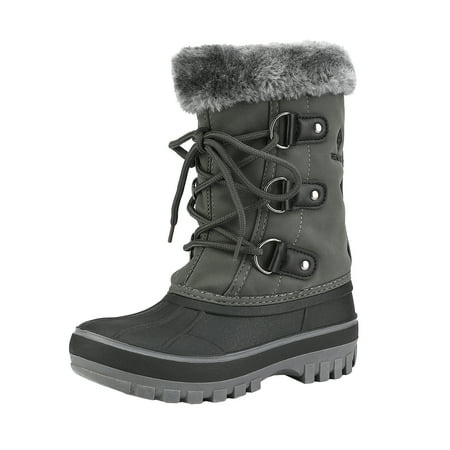 

Dream Pairs Boys Girls Toddler Kids Ankle Winter Snow Boots Faux Fur-Lined Soft Boots Shoes Warm FORESTER GREY Size 9 Toddler