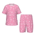 thumbnail image 1 of Fotbe Snowflake pink backgrounds Pijama Estampada de 2 Piezas para Niños – Ropa de Dormir de Manga Corta Cómoda para Niños y Niñas, Camiseta y Shorts de Algodón-X-Large, 1 of 6