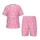thumbnail image 1 of Balery Snowflake pink backgrounds Conjunto de Pijama Infantil de Manga Corta con Estampado – Ropa de Dormir de Algodón Suave-3X-Large, 1 of 5