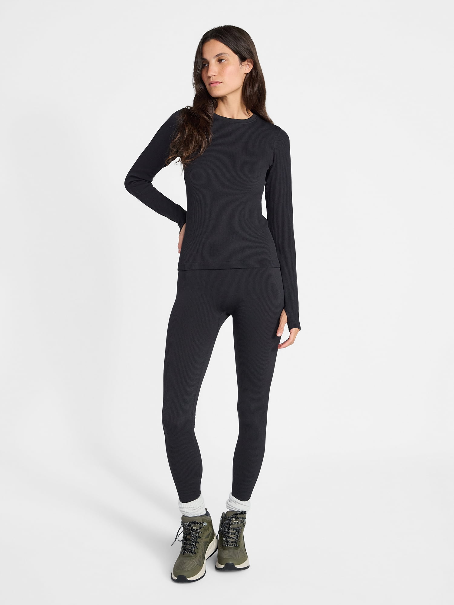 Ozark Trail Women’s Warmer Thermal Long Sleeve Seamless Fleece Top, Sizes XS-XXL