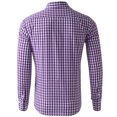 thumbnail image 3 of IROINNID Deals Shirts for Men Long Sleeve Autumn Slim Fit Turndown Lattice Top Blouse Shirt,Purple, 3 of 3