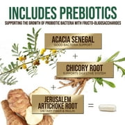 Probiotics 50 Billion CFU per Serving - 10 Strains + Prebiotics - Digestive Health, Gut & Immune Support - Occasional Constipation, Gas & Bloating Support for Women & Men, Bottled USA - 60 Capsules