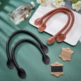 thumbnail image 3 of 4pcs Black/Brown Leather Purse Handle Straps Replacement Sew on Handle with Thread for Shoulder Bag Wallet DIY Leather Sewing Crafts, 3 of 6