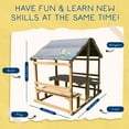 thumbnail image 4 of Outdoor Playhouse - Funphix Kids Klubhouse Wooden Playhouse with Table & Benches - Multifunctional Toy for Fun Play & Learning - Durable & Easy to Assemble Backyard Playground Set, 4 of 9
