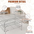 thumbnail image 5 of Vesteel 3-Tier Stainless Steel Cooling Racks, Stackable Baking Cooking Racks for Bread Cookie Cakes, Wire Racks with Folding Legs, Oven & Dishwasher Safe, 16.5’’ x 11.4’’, 5 of 8