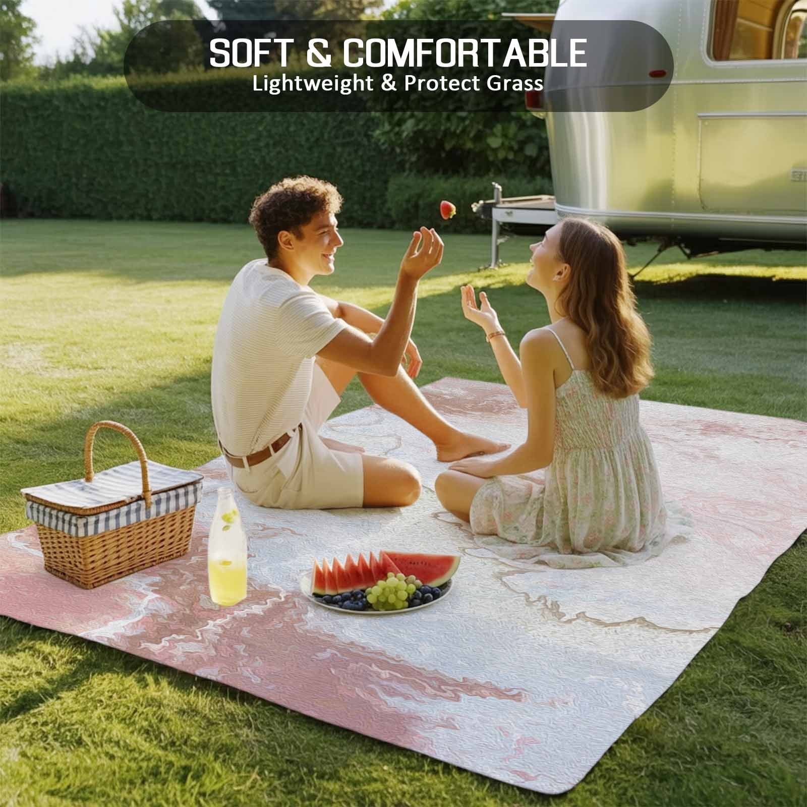 Outdoor Rug 5x8ft Ombre White Marble Large Area Rug Modern Abstract Art Indoor Outdoor Carpet Outdoor Rugs Mats for Patio Camping,RV,Front Door, Outside Decor