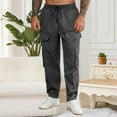 thumbnail image 5 of Handshe Men's Stylish Solid Color Casual Cargo Pants with Multiple Pockets Utility Design for Outdoor Everyday Wear,Plus Size, 5 of 7