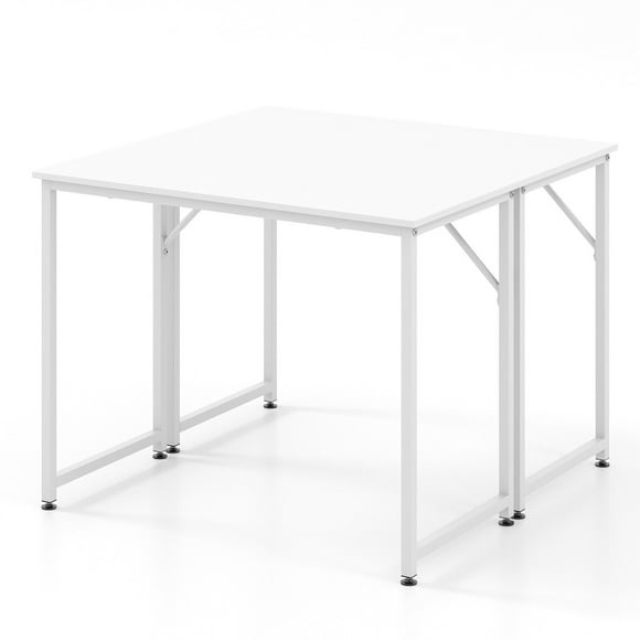 Gymax 2PCS Home Office PC Table Rectangular Meeting Room Table 40''x19.5'' w/ Metal Frame