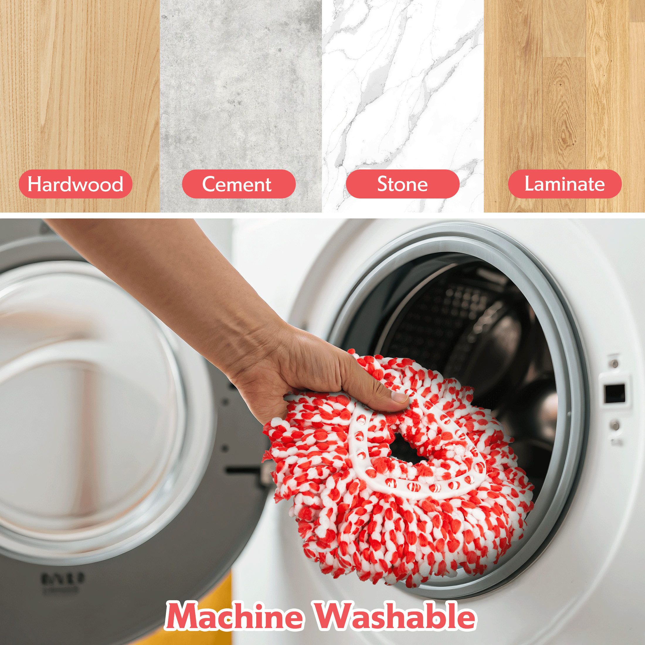 Sugarday Microfiber Spin Mop and Bucket with Foot Pedal Wringer photo 3