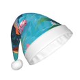 thumbnail image 2 of Fotbe Tropical Poolside Relaxation for Christmas Hat, Santa Hat Xmas Holiday Hat Comfort Christmas New Year Festive Party Supplies for Men Women, 2 of 6
