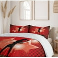 thumbnail image 6 of Ambesonne Popstar Party Duvet Cover Set, Woman Singer Star, 2-Calking, Red Coral Black, 6 of 7