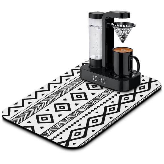 4-Layer Coffee Maker Mat - Absorbent Non-Slip Coffee Station Mat for Espresso Machine, Protects Countertops from Heat & Spills (17"x12")