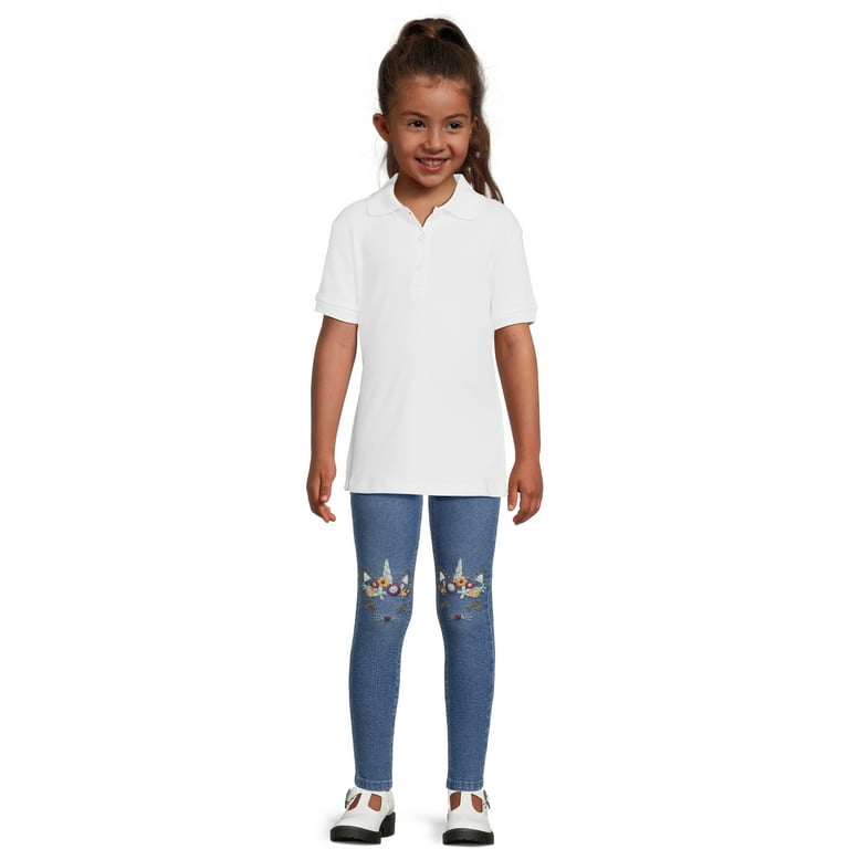 Pull En Jean Blue Ink Pull-On Jean With Embroidery, Sizes 4-6X