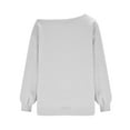 thumbnail image 5 of UQJfacai Sweatshirt for Women Off The Shoulder Tops Fleece Long Sleeve Sweatshirts Fall Winter Casual Oversized Sweaters Shirts, 5 of 9