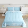 thumbnail image 2 of Feelyou Blue Bohemian Damask Full Size Comforter Sets, Simple Fashion Bedding Sets, 3pcs, 2 of 8