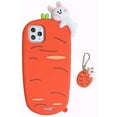 thumbnail image 1 of IBAOLEA Unique Case Compatible with iPhone 7 Plus/8 Plus,Cute Fun 3D Cartoon Carrot Design with Mini Ornaments Soft Silicone Bumper Shockproof Protector (Carrot, iPhone 7 Plus/8 Plus), 1 of 7