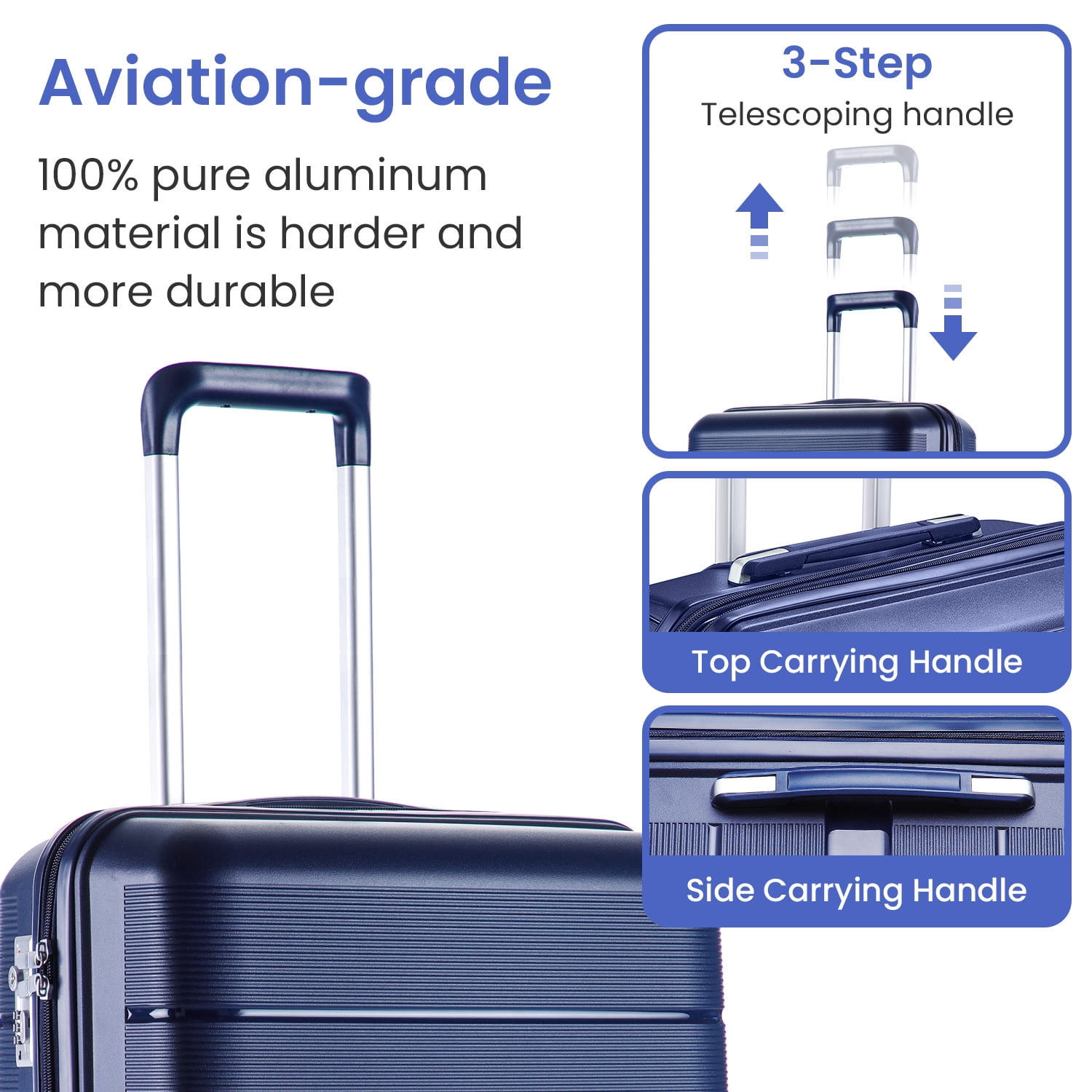 Luggage Sets 4 Piece (14/20/24/28) PP Lightweight & Durable Expandable Suitcase