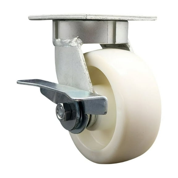 5 Inch Kingpinless Nylon Wheel Swivel Caster with Brake Service Caster Brand
