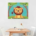 thumbnail image 2 of JEUXUS Canvas Wall Art Happy Day Spring Cartoon Animal Framed Canvas Picture Prints Wall Decor Canvas Painting Artwork Ready to Hang for Living Room Bedroom 12" x 18", 2 of 4