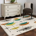 thumbnail image 4 of Boho Modern Area Rugs 4x6 for Living Room, Middle Century Teal Yellow Orange Geometric Non Slip Washable Rug Runner, Low Pile Indoor Floor Carpet Mat Bathroom Rugs for Bedroom, Kids Room, 4 of 9