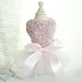 thumbnail image 4 of HQREA Sparkly Sequin Tutu Dress for Small Dogs, Tulle Puppy Princess Party Dress, Pet Wedding Costume, 4 of 6