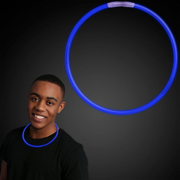 22 inch BLUE Glow Stick Necklaces (Set of 50)