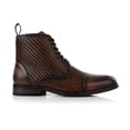 thumbnail image 2 of Polar Fox Brooke MPX806061 Woolen and Synthetic Leather Lace-up Fashion Chukka Boots with Zipper Closure, in Woven Brown, Men's Size 11, 2 of 8