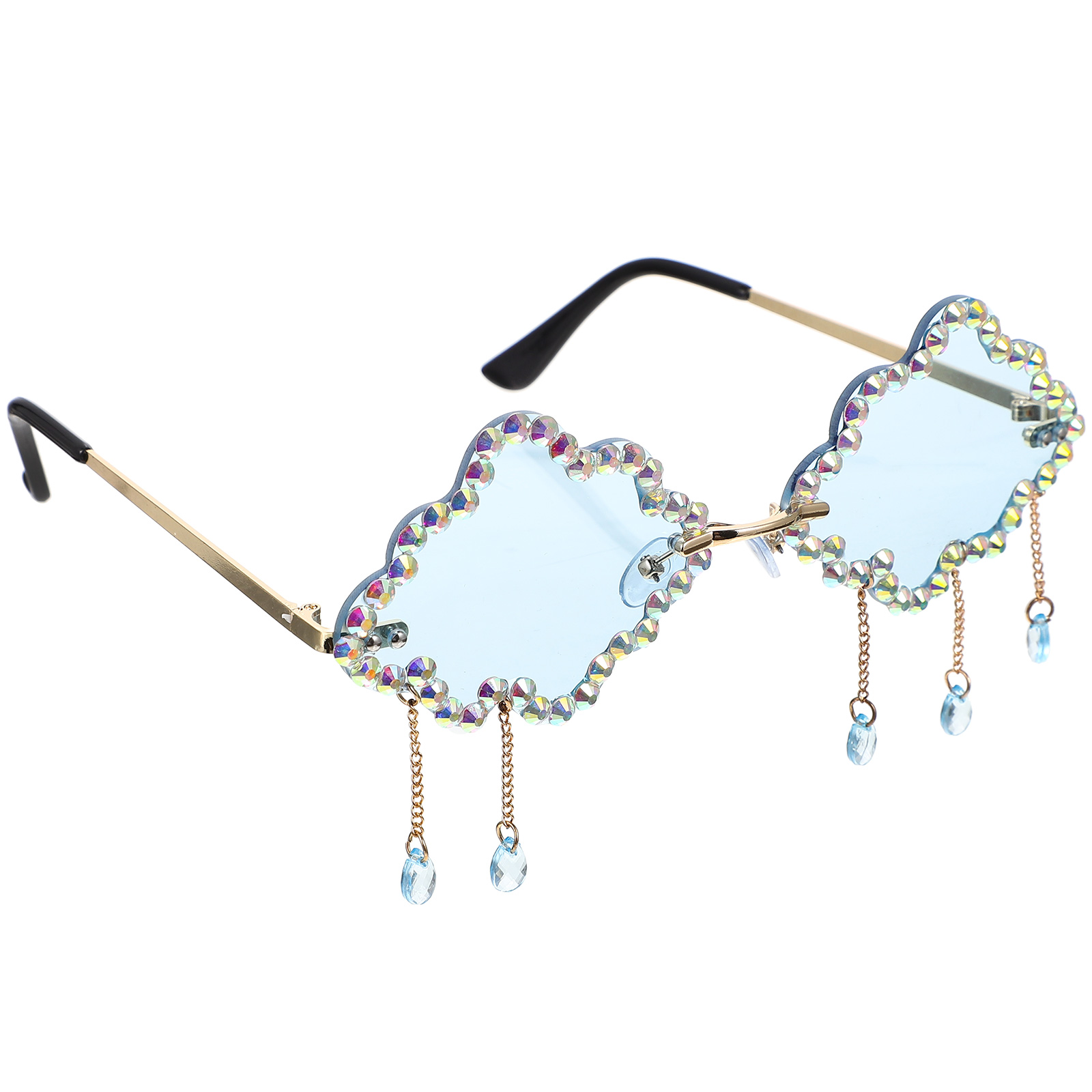 1 Pair of Clouds Tassel Sunglasses Party Eyeglasses Photo Prop Cloud