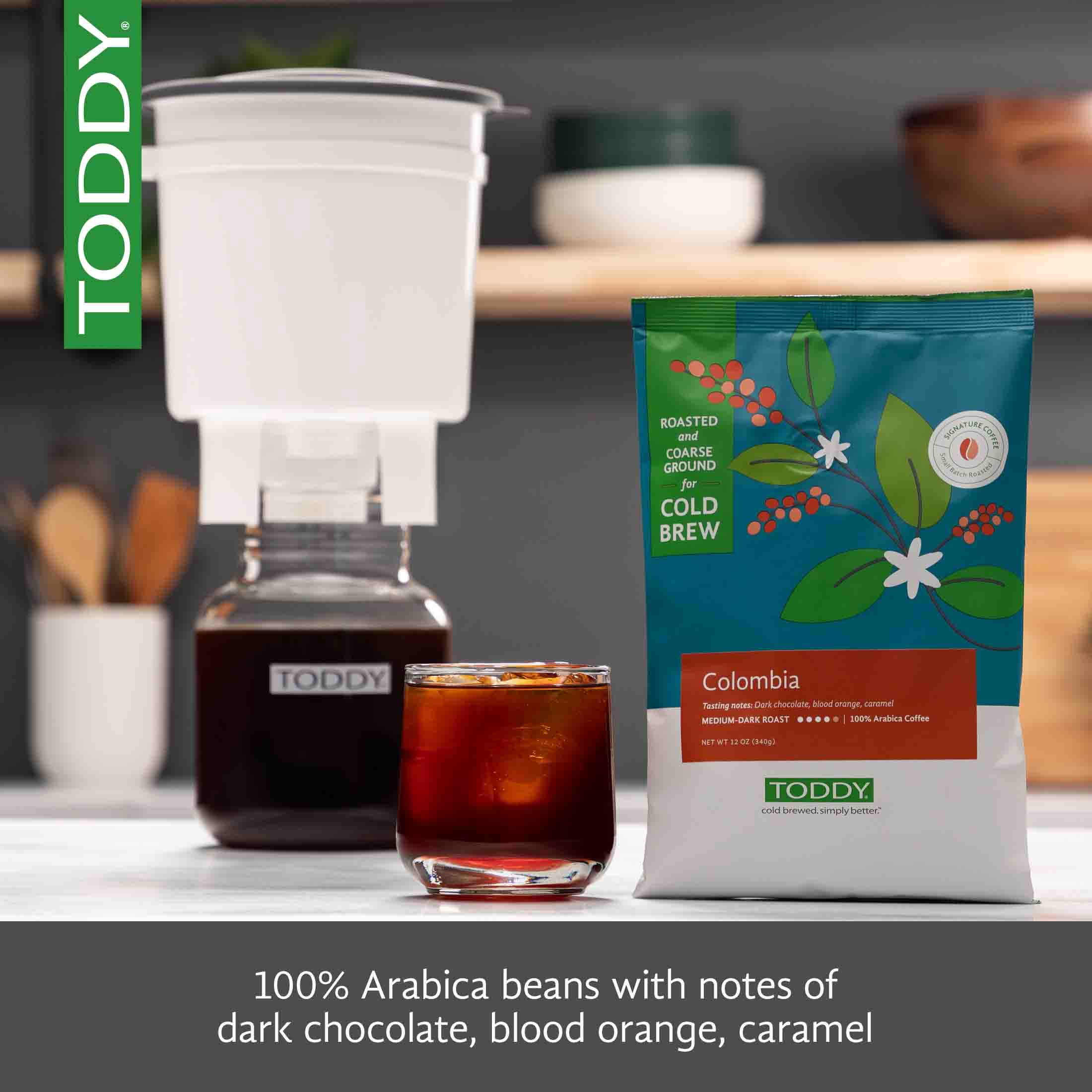 (6 pack) Colombian Cold Brew Coffee, Coarse Ground Coffee