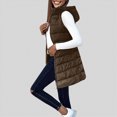 thumbnail image 5 of Towmus Oversized Long Down Vest for Women Winter Warm Padded Down Jacket Full-Zip Sleeveless Hooded Long Puffer Vest Winter Coats, 5 of 6